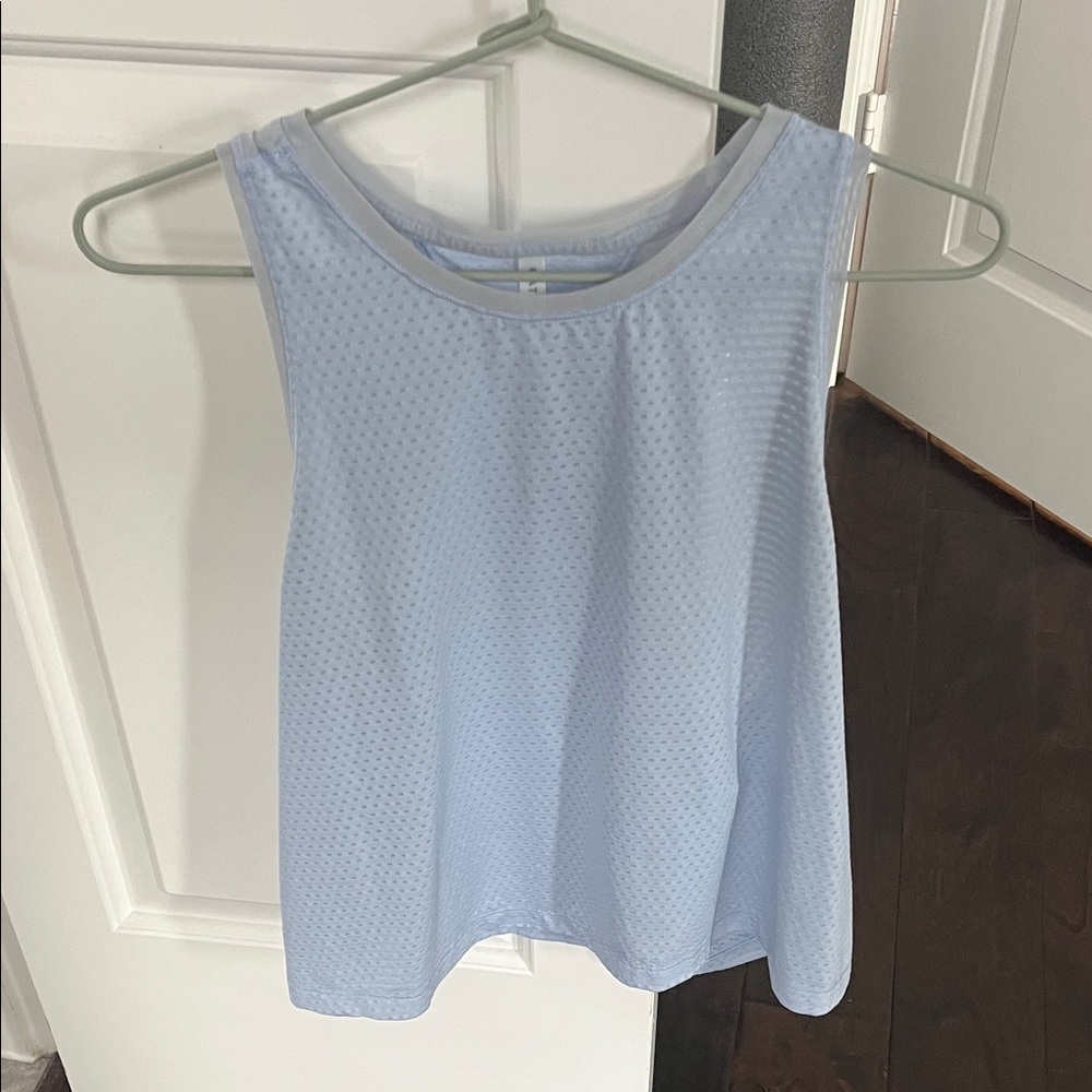 Athleta Light Blue Mesh Tank Top